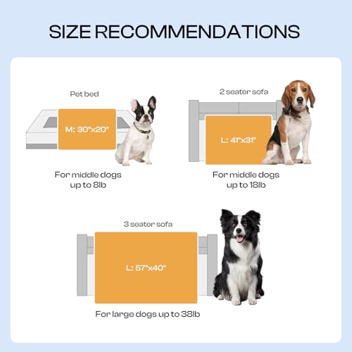 Image of Fluffy Premium Fleece Pet Blanket Soft Sherpa Throw for Dog Puppy Cat, Grey Large(41x31)