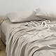 CHUFFED Leinen Bettlaken Leinen Baumwolle Bett Laken, Atmungsaktive Bettwäsche für Bauernhäuser, Soft Washed Finish Bettlaken, Doppelbett (150 x 250 cm), Beige