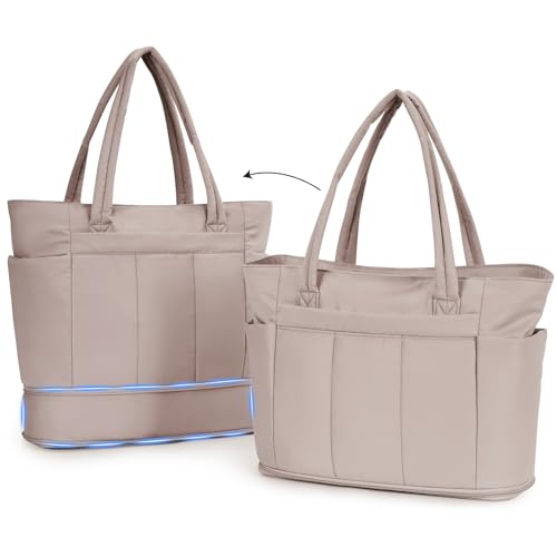 Wandering Nature Bolso de mano para mujer, ampliable, bolsa grande con compartimento para portátil (15,6 pulgadas) y bolsa para zapatos, ideal para trabajo, escuela, deportes, viajes (pendiente de Wandering Nature Bolso de mano para mujer, ampliable, bolsa grande con compartimento para portátil (15,6 pulgadas) y bolsa para zapatos, ideal para trabajo, escuela, deportes, viajes (pendiente de