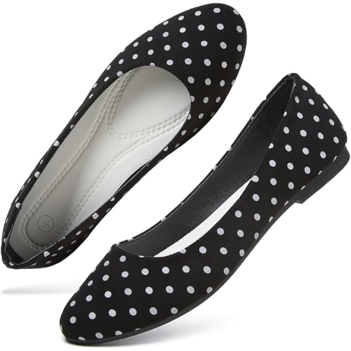 Image of Hash Bubbie Women's Flats Shoes Ballet Flats Dress Shoes Comfortable PU Leather Slip on Shoes for Women