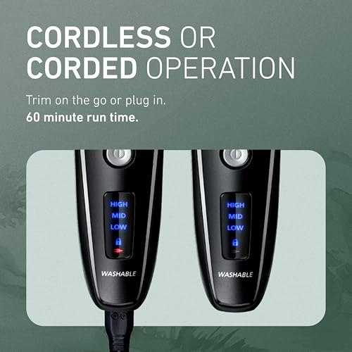Image of Panasonic Beard Trimmer for Men Cordless Precision Power Hair Clipper with Comb Attachment, 19 Adjustable Settings, Washable, ER-SB40-K, 0.5-10 mm Lengths