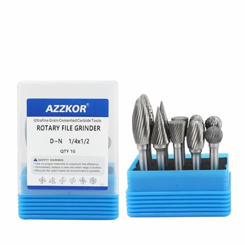 Image of 10pcs Tungsten Steel Grinding Head 12mm Carbide Mini Drill Diamond Burs Material Shank 6mm Rotary File Metal Milling Cutter Tool 1 /4x1 /2 Set