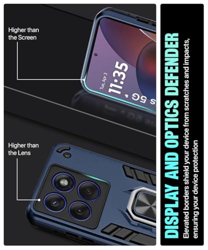 Image of AIBEX Armor Back Cover Compatible for Motorola Edge 60 Stylus 5G| Rugged Shockproof Case with Ring Holder & Kickstand | Military-Grade Protection | Magnetic Car Mount Compatible