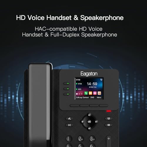Teléfono IP Empresarial EAGATON T62P VoIP 4 Líneas 2.4'' miniatura 6