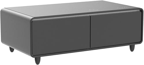 Miniatura 5 de LIVTAB Mesa de centro inteligente mesa de sala con refrigerador y altavoces integrados mesa inteligente con carga inalámbrica de 15 W cargadores USB