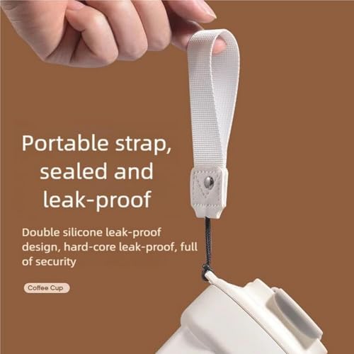Image of Glass Sipper Mug 400 ML with Leak-Proof Flip Lid & Wrist Strap | Insulated Tumbler for Hot & Cold Coffee, Tea, Juice & Milk (Multicolor, 1 Piece)