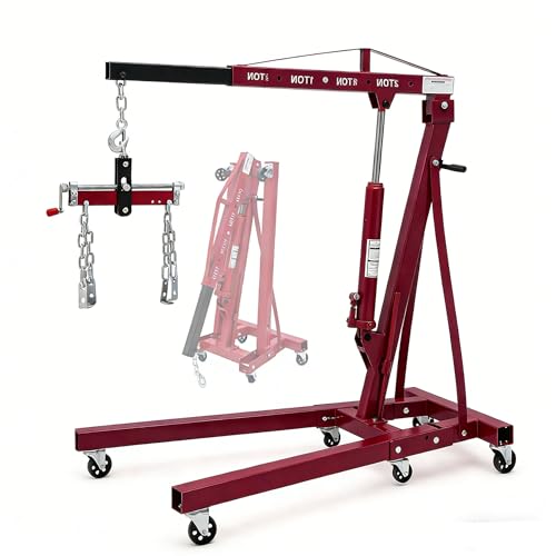 GarveeTech Engine Hoist with Lever, 2 T 4000 LBS Heavy Duty Folding Cherry Picker Engine Lift...