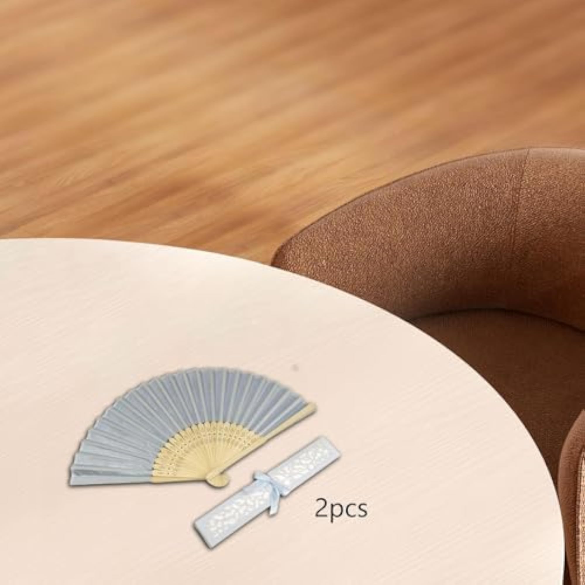 Chinese Folding Fan Decorative Lightweight Solid Color Cloth Fan