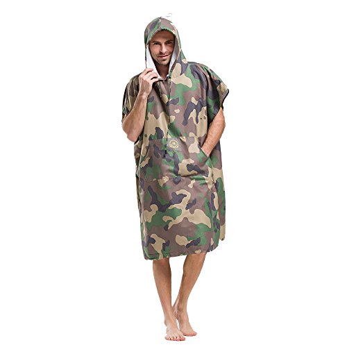 Hiturbo Beach Surfing Swimming Robe,Wetsuit Changing Towel Poncho With Hood,Unisex #TOP2