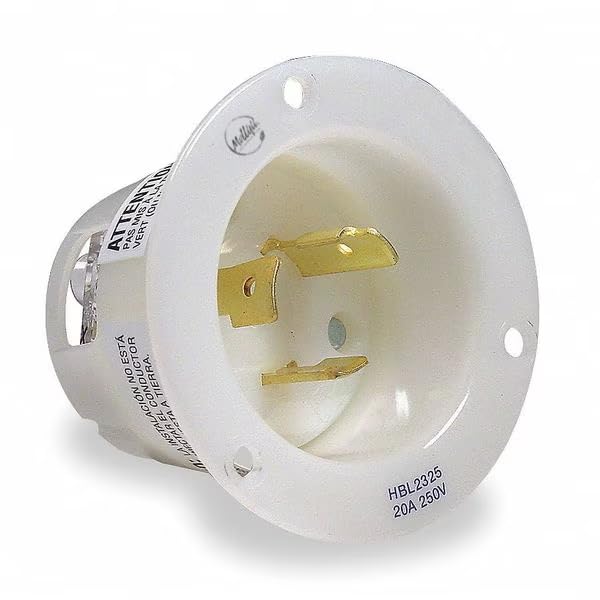 20A Flanged Twist-Lock Inlet 2P 3W 250VAC L6-20P WT