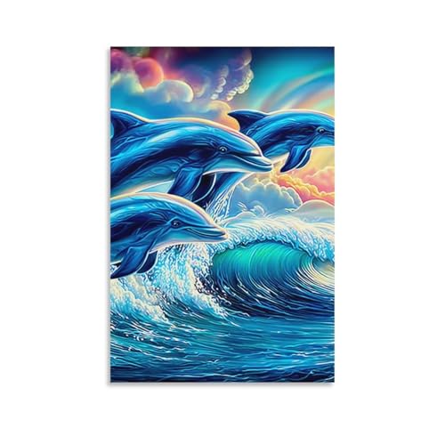 Cuadro en lienzo de avión de guerra sobre el pueblo 50x75cm para decoración