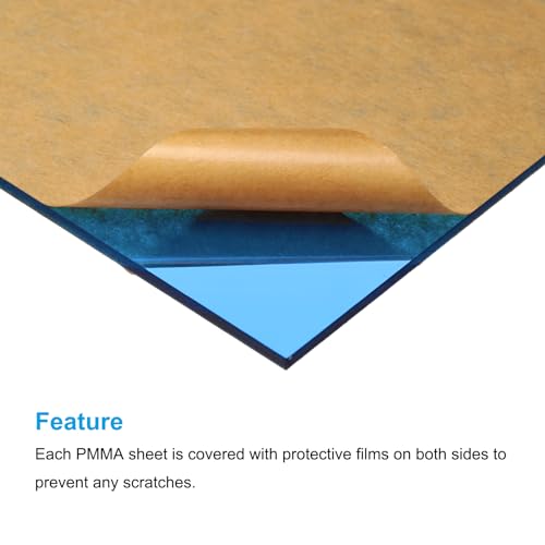 Image of MECCANIXITY 5 Pcs PMMA Acrylic Sheets Colored Transparent 7 x 5Inch Blue Acrylic Sheets for DIY Projects, Art, Crafting, Laser Cutting & Engraving