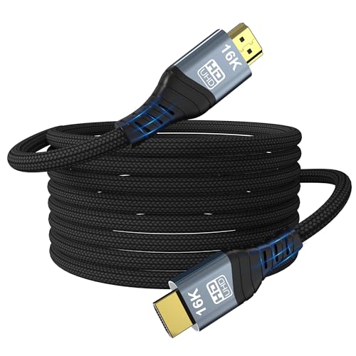 YIWENTEC 16K 10K 8K HDMI 2.2 Cable Real UHD HDR 96Gbps 16K@60Hz 8k @240hz 4K@480Hz Support HDCP 3D HDMI Cable for PS4 SetTop Box HDTVs Projectors (5M)