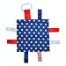 Baby Jack & Co 8x8” American Flag Lovey Patriotic Tag Toy - Crinkle Toys for Development of Five Senses - Soft & Safe - God Bless America - Military Child - BPA Free Clip for Stroller Toy