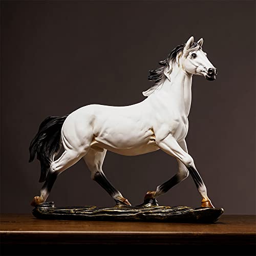 Statue de cheval moderne blanche de 24,5 cm pour salon raffiné