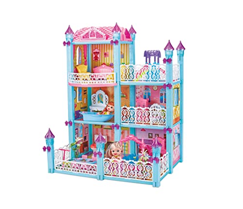 Girls Pretend Toy Handmade Doll House Castle DIY House Toy Miniature Dollhouse Birthday Gifts Educational Toys Big Villa