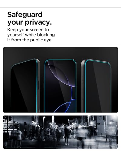 Image of Spigen AlignMaster S [Privacy] Tempered Glass Screen Guard for iPhone 16 Pro [2 Pack]