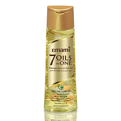 Emami 7 Oils in One Hair Oil | Makes Hair 20x Stronger and Manageable | Coconut Oil, Amla, Jojoba, Olive, Walnut, Argan & Almond Oils | 200ml