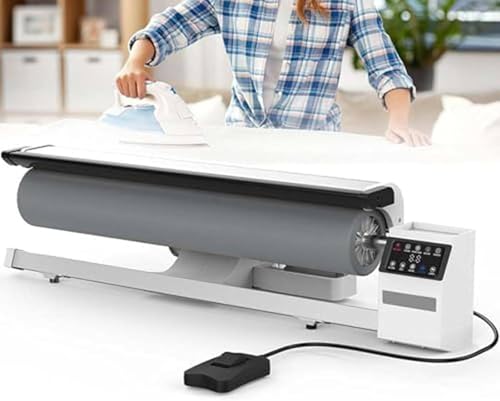 Kommerzielle Rotationsbügelmaschine, Touchscreen-Dampfwalzenpresse mit Fußsteuerung, kontinuierlicher Dampf für den privaten und geschäftlichen Gebrauch, effiziente Bügellösung
