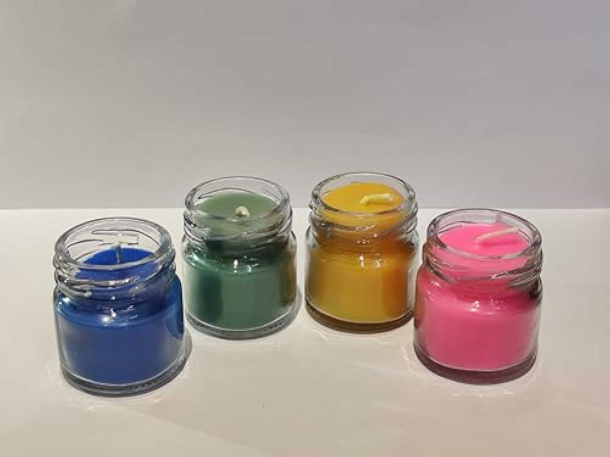 Mini Glass Jar Candles with Golden Lid, Set of 4