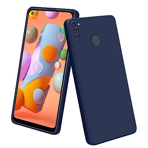 Image of LIRAMARK Silicone Soft Back Cover Case for Samsung Galaxy A11 / Galaxy M11 (Blue)