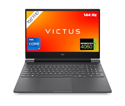HP VICTUS Gaming Laptop, 15,6' FHD Display 144Hz, Intel Core i7-13620H, 16 GB DDR4 RAM, 1 TB SSD, NVIDIA GeForce RTX 4060 (8GB), QWERTZ, Windows 11, Schwarz