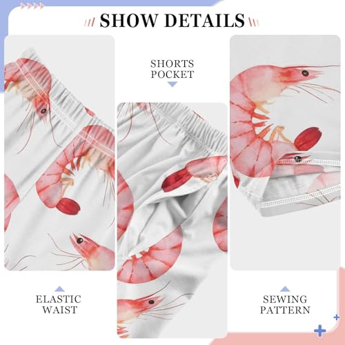 ALAZA Funny Shrimp White Lobster Pajama Pants Long Sleep Pant Pajama Bottoms Elastic Waist with Pockets4