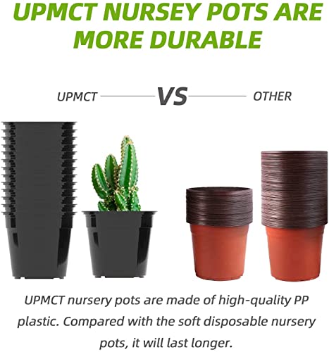 Upmct 4 5 6 Inch Nursery Pots Variety Pack, 45 Pack Plants Flower Pots Flexible Plastic Planters Indoor Modern Decorative Seed Container Pots For House Plants, Succulent, Flower (4+5+6 Inch, Black) #TOP4
