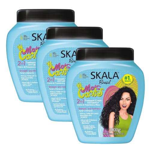SKALA Expert Mais Cachos 2 in 1 Treatment Cream &amp; Leave In Conditioner for Curly Hair, Vegan Hair Mask, Shea Butter &amp; Castor Oil, Deep Hydration Mask, Softening &amp; Smoothing, Anti Frizz Formula, 1000g