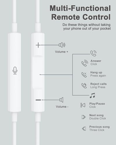 Fones de ouvido USB C com fio para iPhone 15/15 Pro/15 Pro Max, iPad Pro, fones de ouvido tipo C, fo