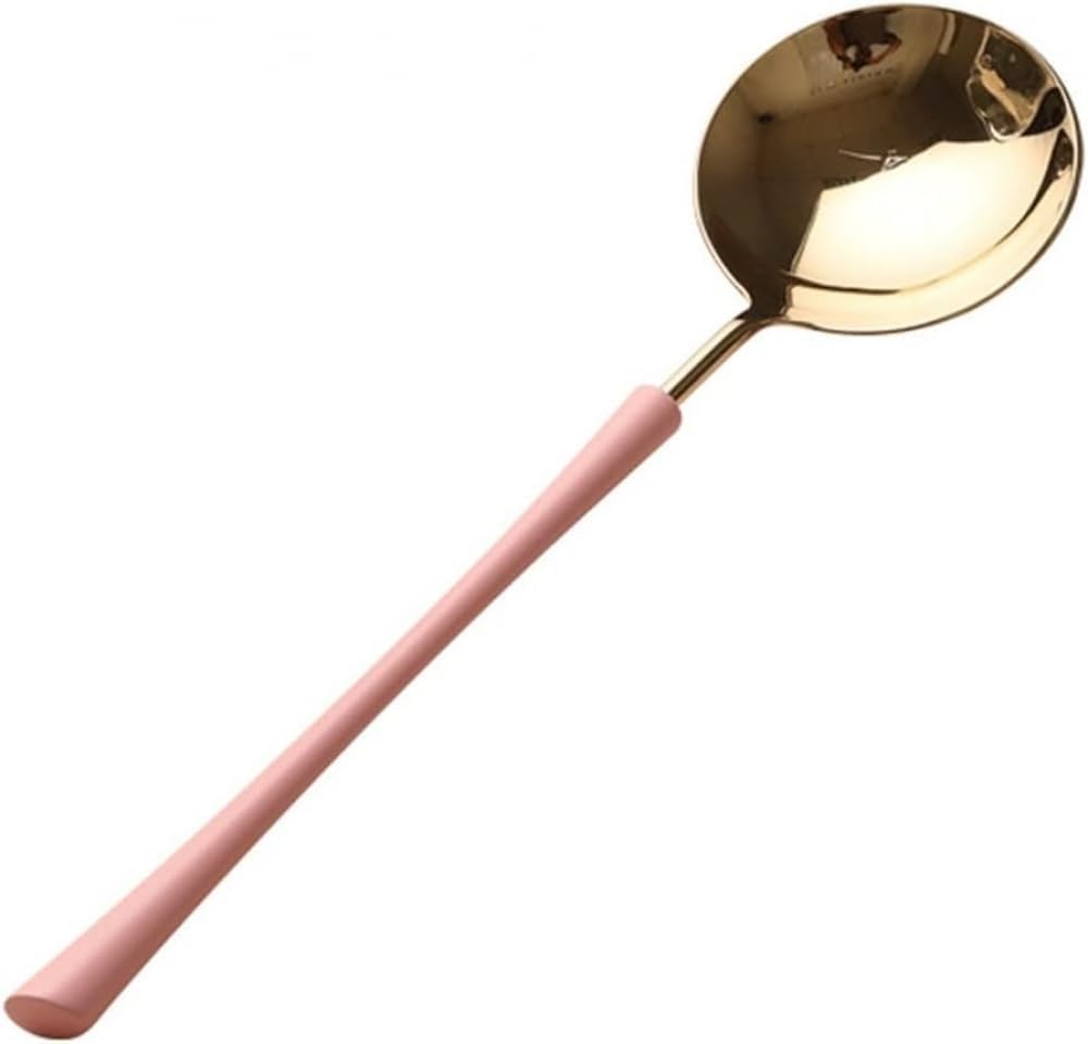 Dessert Spoon,Spoon Large Round Spoon Stainless Steel Spoon Soup Spoon Rice Spoon Dessert Spoon Coffee Spoon Serving Spoon -A