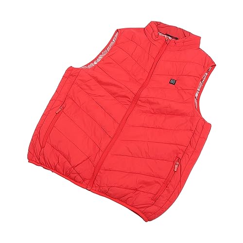 FILFEEL Chaleco Calefactor Chaqueta Eléctrica USB con 3 Ajustes de Temperatura y 4 Zonas de Calentamiento para Hombres y Mujeres - Rojo 3XL (3XL)