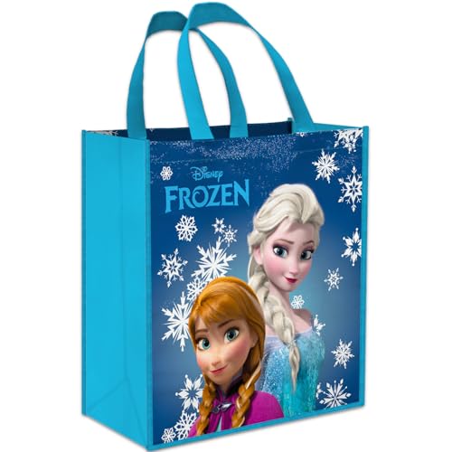 Disney Frozen Tote Bag Accessories Set with 15' Grocery Bag Featuring Elsa, Anna, More | Double-Sided Frozen Reusable Bags Medium