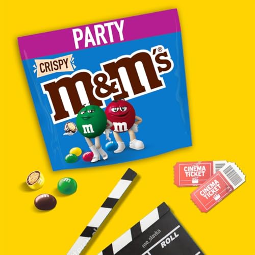M&M’s Crispy, Schokolinsen, Milchschokolade mit Knusperkern, Großpackung Schokolade für Partys, Schokoladen-Geschenk, 1 x 675g