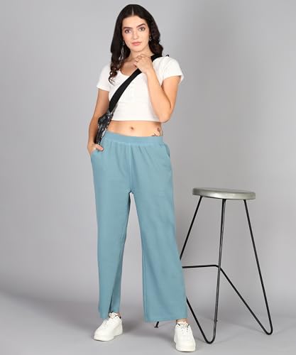 Image of Alan Jones Clothing Women's Straight Fit Mid Rise Solid Stretch Waffle Straight Pants