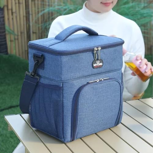 Bolsa Térmica Lancheira para alimentos bebidas passeio viagem fitness grande capacidade (PRETO)