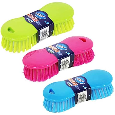 Homo Trends 3pcs Scrubbing Brush Stiff Bristle Brush to Clean & Scrub Flooring Carpet Kitchen Bathroom and Washing Up (Random Color) Cover