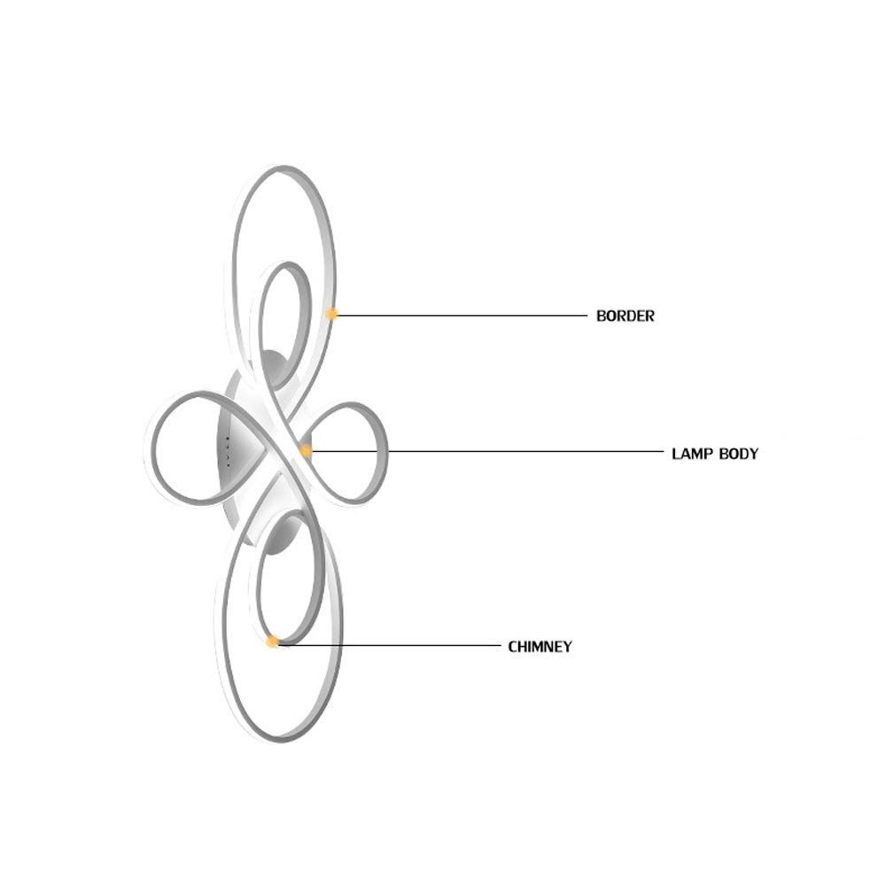 Applique da parete Plafoniera a LED, lampada da soffitto dal design curvo 42W Lampade da soffitto bianche/marroni per soggiorno, camera da letto, cucina (Marrone 3000K)