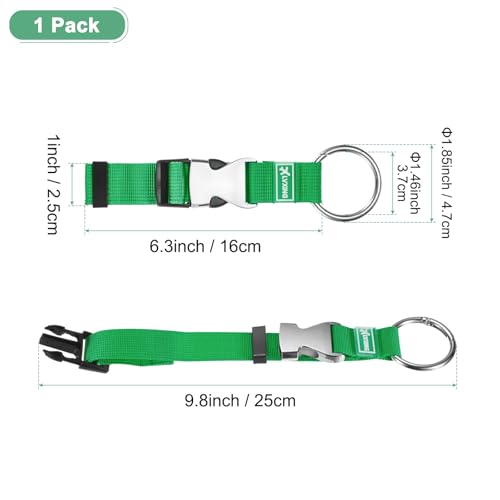 Image of M METERXITY 1-Pack Add A Bag Luggage Strap, Adjustable Suitcase Belt for Connecting Luggage /Backpack /Jacket, Carry Strap with Ring Buckle [Green]