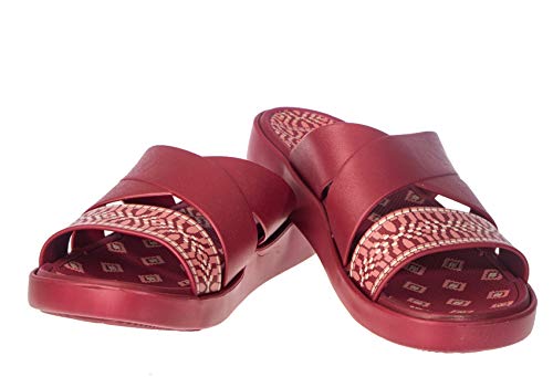Image of Khadims Waves Women Maroon Casual Slip-On Sandal, 8 UK