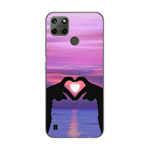 KARTXITAI Case Compatible with c25y,Shockproof Slim Thin Silicone Protective Anti-Fingerprint Anti-Scratch Anti-Fall Phone Cover - Love,Sky,Sunset,Glow,Lovers