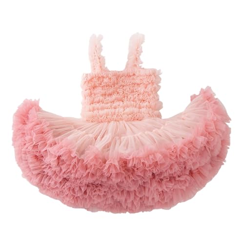 Vestido de tutú de malla para niñas pequeñas con falda arcoíris sin mangas