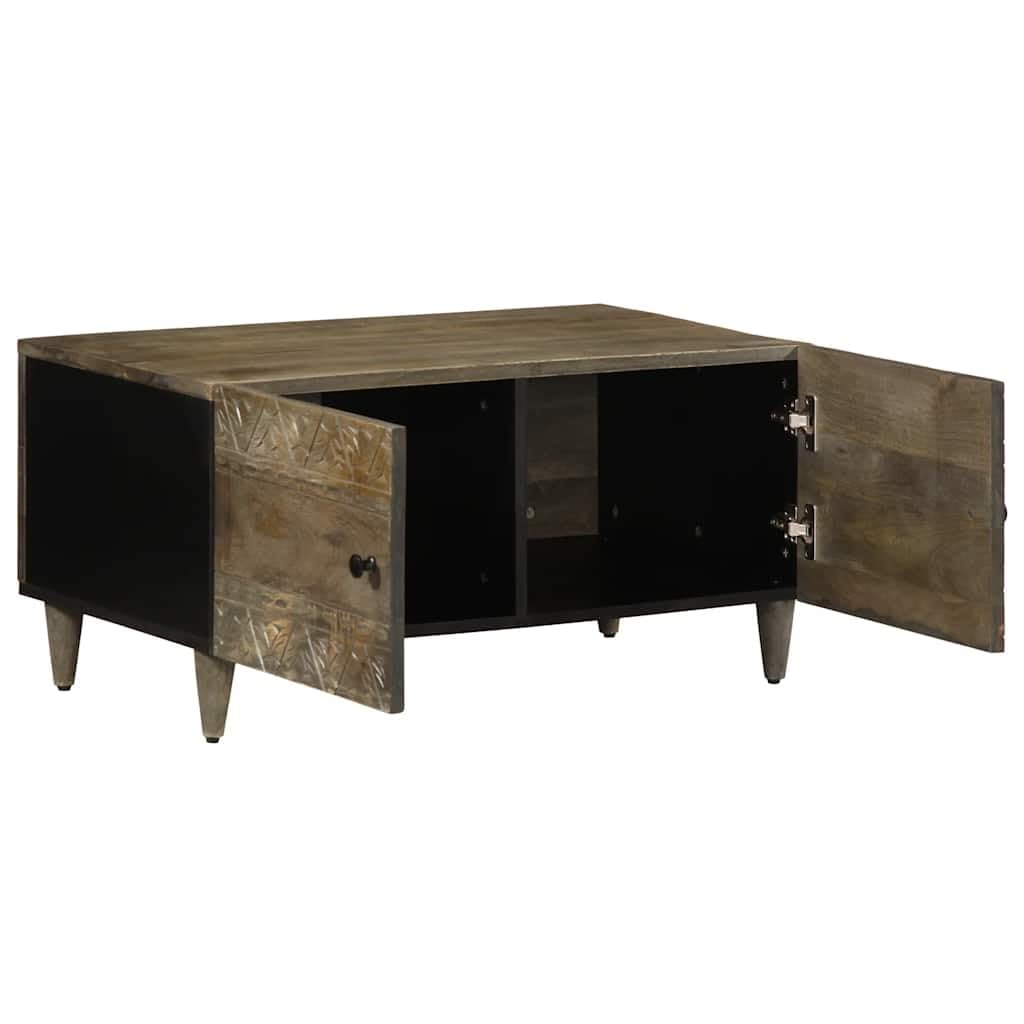 Table Basse en Manguier Massif 80x50x40 cm Gris Clair