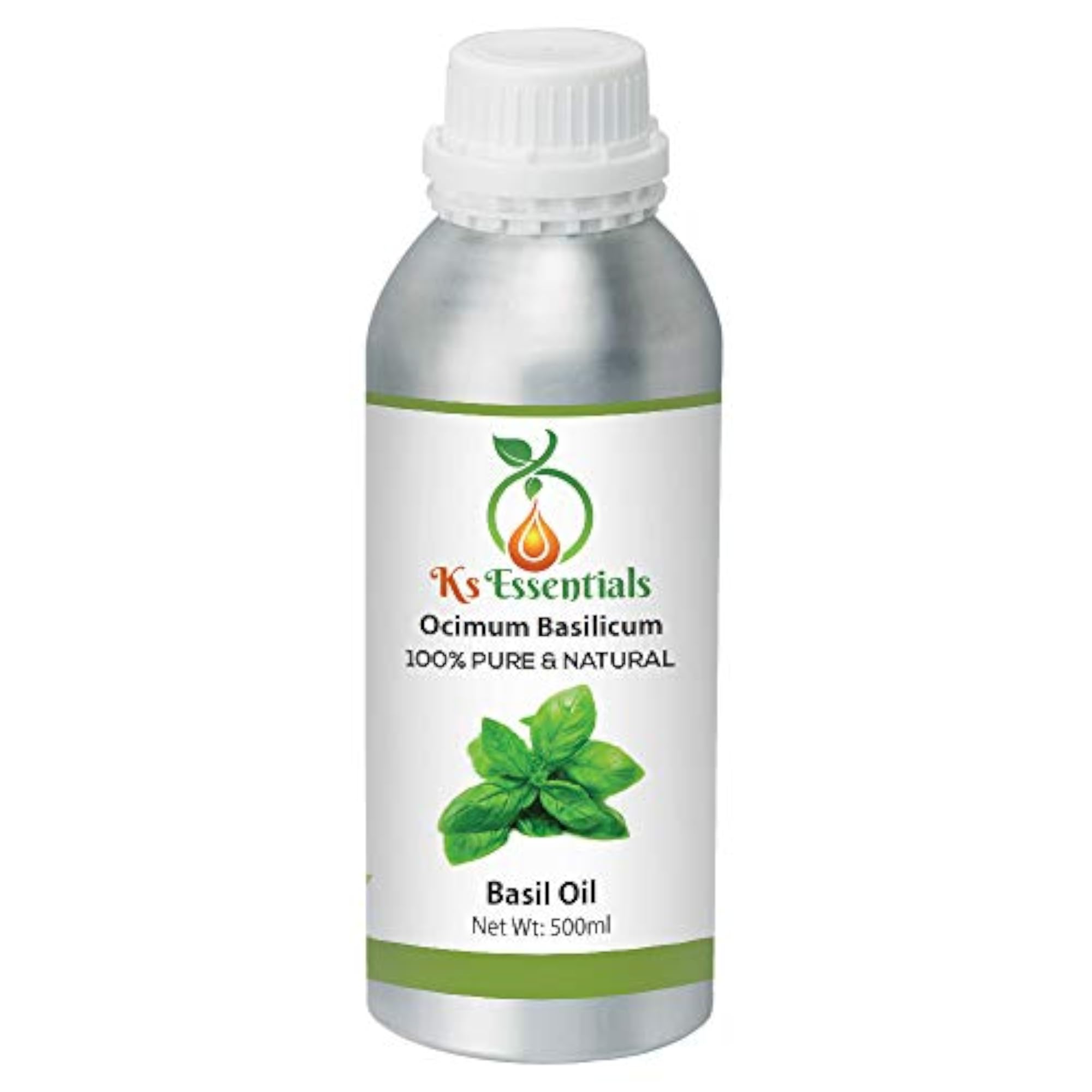 100% Pure Basil Essential Oil, Natural & Undiluted, 500ml