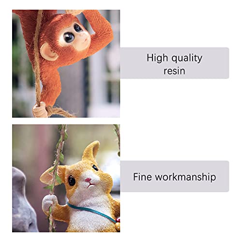 Wayuto Swing Monkey Garden Statue Ornament Decorative Hanging Hammock Animal Figurines Cute Resin Monkey Figure Outdoor Funny Garden Decor For Patio Yard Lawn Fence Pathway Backyard Landscape Tree #TOP5