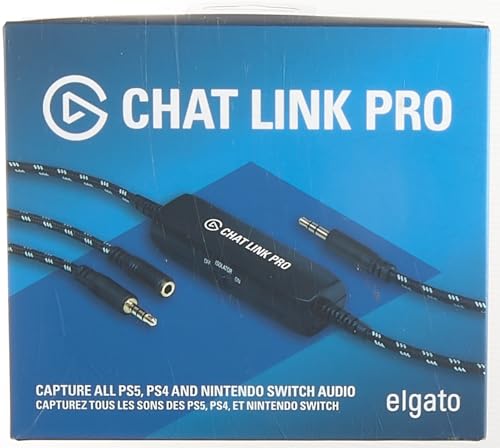 elgato chat link pro - audio adapter for ps5 ps4 nintendo switch capture voice chat gameplay sound extra long cable