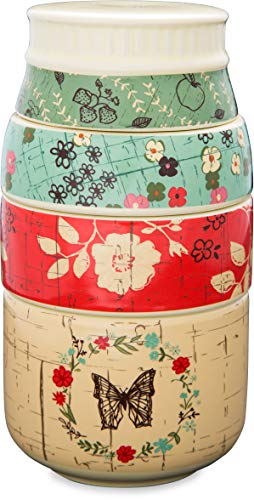 Product Image of the Pavilion Gift Company Live Simply Floral Mason Jar Measuring Cups, Multicolor