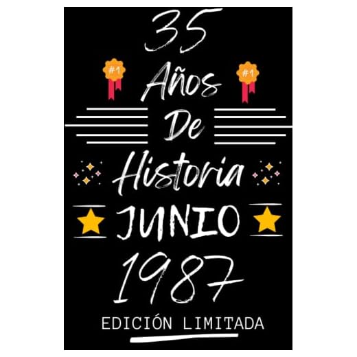 CUADERNO, 35 AÑOS DE HISTORIA JUNIO 1987 EDICIÓN LIMITADA: Regalo de 35 cumpleaños para mujeres y hombres, ideas de 35 cumpleaños... un cumpleaños... ... regalo de 35 cumpleaños para él/ella.