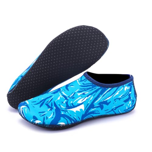 Calcetines de agua para mujeres y hombres, calcetines de neopreno de 2 mm, calcetines de arena para voleibol de playa, calcetines de buceo, calcetines de aleta, Azul, 5-5.5