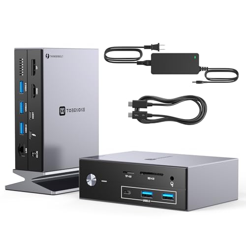 Station d'accueil Thunderbolt 4 TobenONE triple écran 4K pour Windows et Mac